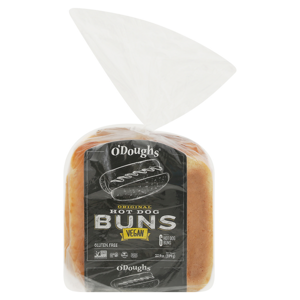 Save on O'Doughs Original Hot Dogs Buns Vegan Gluten Free 6 ct Order Online Delivery Stop & Shop
