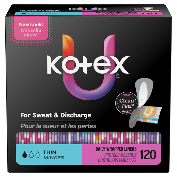 Kotex Clean Feel Thin Daily Wrapped Liners