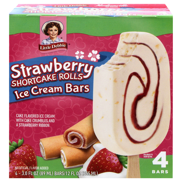 Little Debbie Strawberry Shortcake Rolls Ice Cream Bars - 4 ct