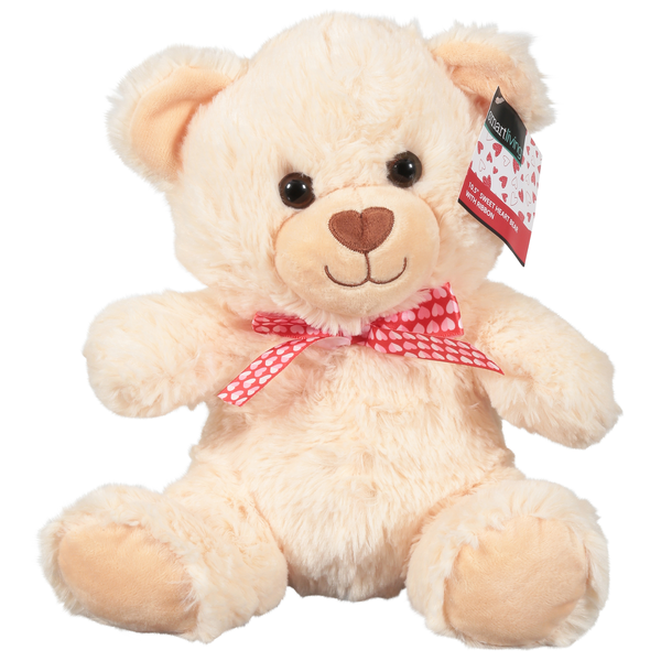 Smart Living 10.5 Inch Sweet Heart Teddy Bear with Ribbon Tan
