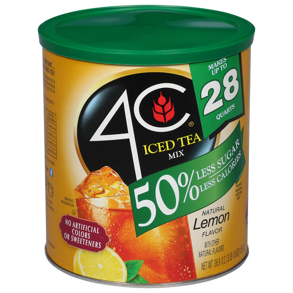 4C Less Sugar Lemon Flavor Iced Tea Mix