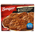 Banquet Salisbury Steaks & Brown Gravy Family Size - 6 ct Frozen Meal