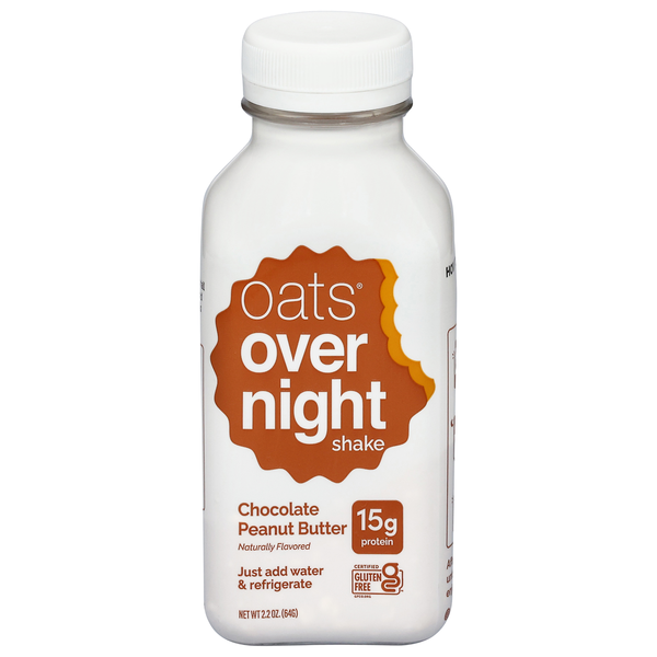 Oats Overnight Gluten Free Chocolate Peanut Butter Shake with 15g Protein