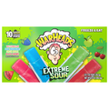 Warheads Extreme Sour Watermelon Rasp Apple Cherry Freezer Pops - 10 ct