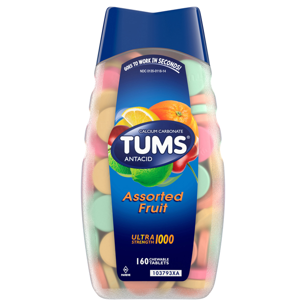 TUMS Antacid Assorted Fruit Ultra Strength 1000 Chewable Tablets