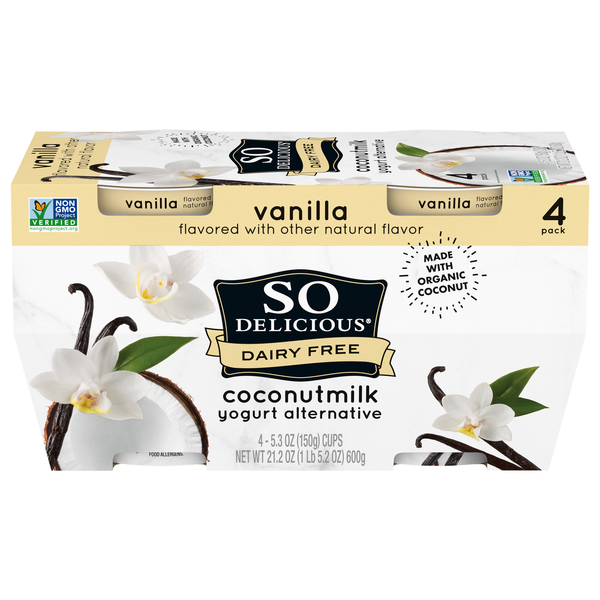 So Delicious Dairy Free Vegan Vanilla Coconutmilk Yogurt Cup - 4 ct