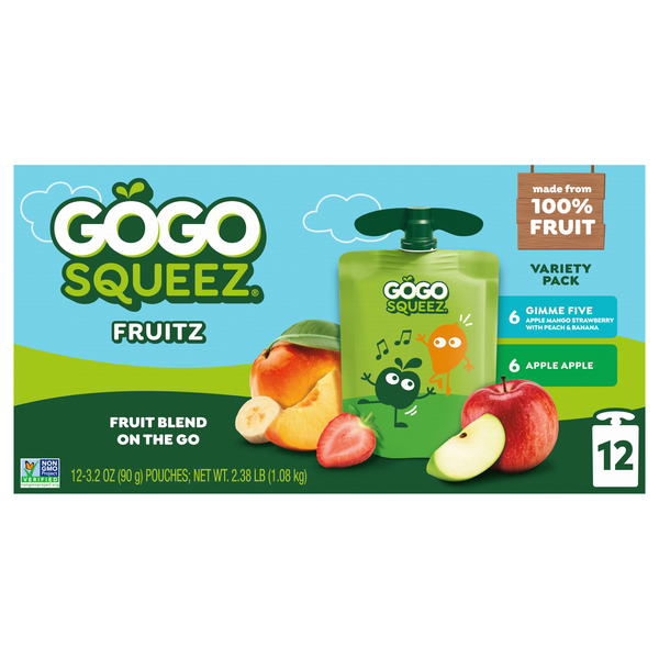 GoGo squeeZ Gimme Five! & Apple Apple Variety Applesauce Pouches - 12 ct