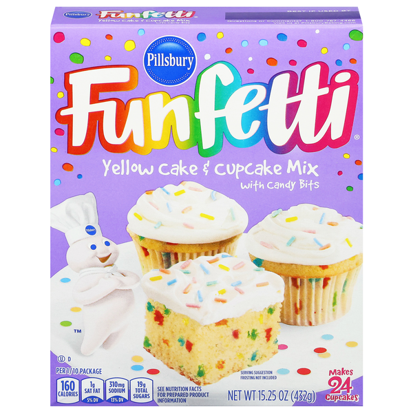 Pillsbury Funfetti Yellow Cake & Cupcake Mix with Candy Bits