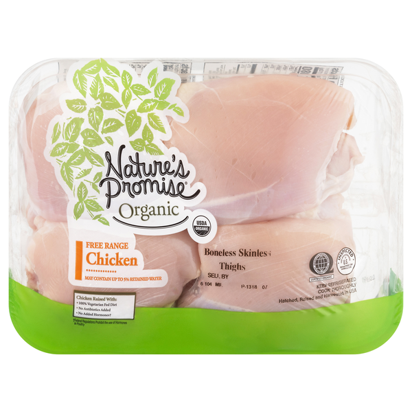 Nature's Promise Natural Boneless Skinless Chicken Thighs Fresh