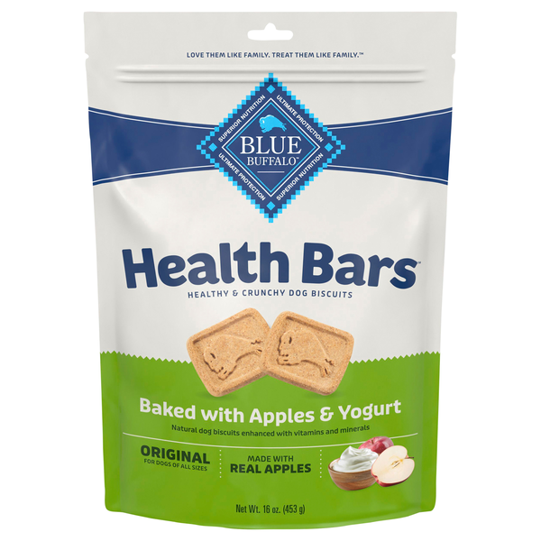 Blue Buffalo Natural Health Bars Apples & Yogurt Crunchy Dog Biscuits