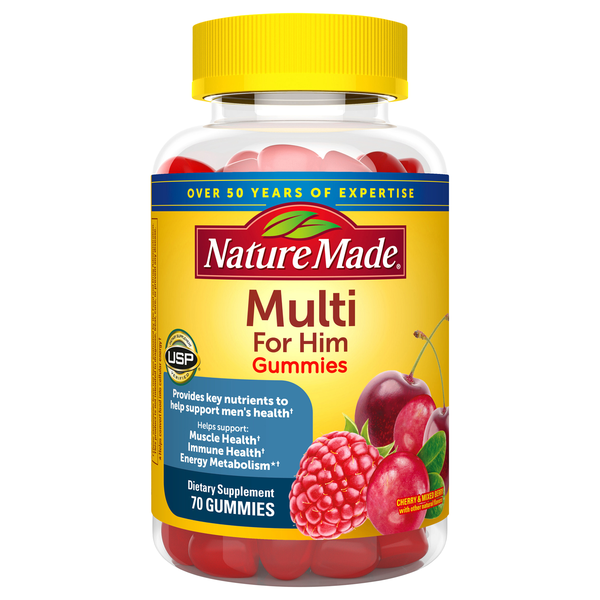 Nature Made Multi for Him Dietary Supplement Gummies Cherry/Mixed Berry