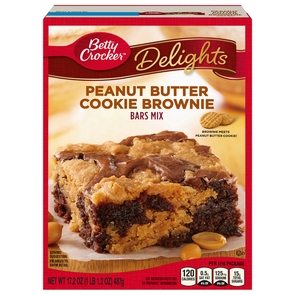 Betty Crocker Delights Peanut Butter Cookie Brownie Bars Mix