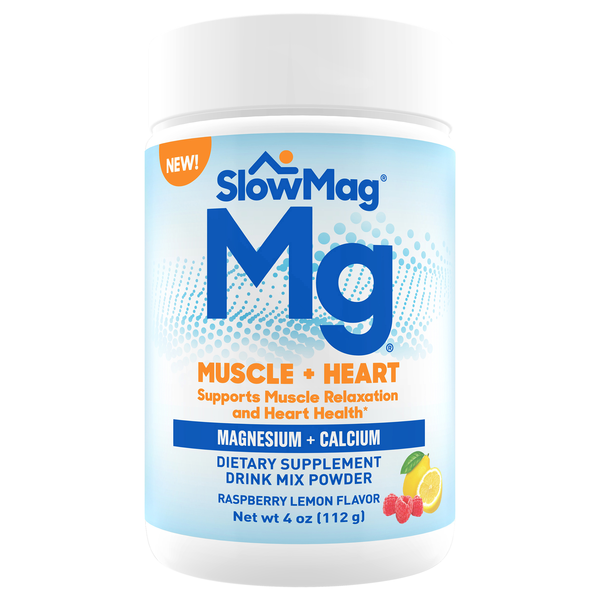 SlowMag Mg Raspbery Lemon Flavor Magnesium & Calcium Supplement Powder