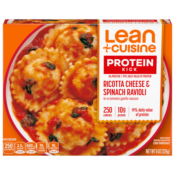 Save on Lean Cuisine Protein Kick Ricotta Cheese & Spinach Ravioli