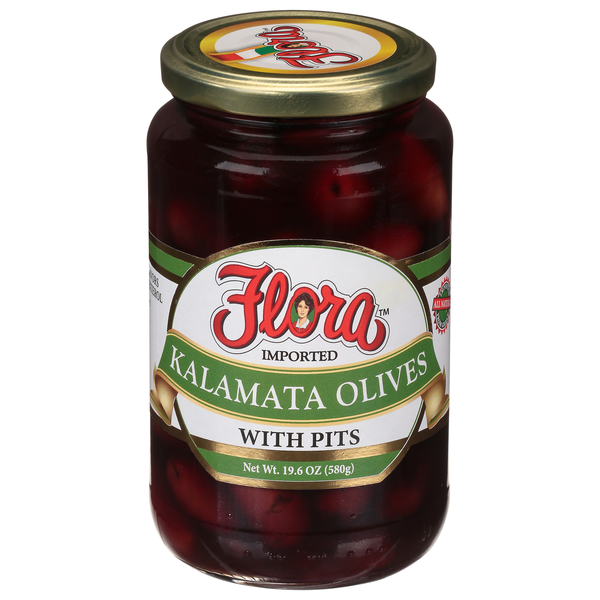 Flora Imported Greek Kalamata Olives with Pits