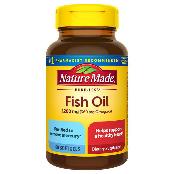 Nature Made Burp-Less Fish Oil 1200 mg (Omega-3 360 mg) Softgels
