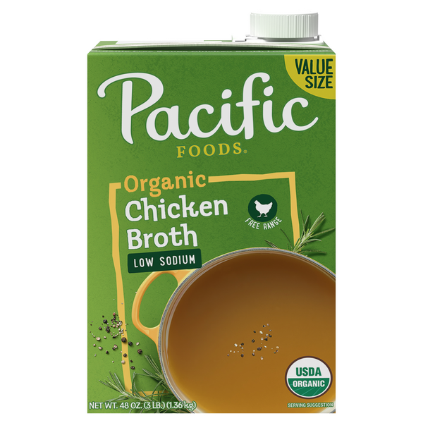 Pacific Foods Organic Low Sodium Free Range Chicken Broth Value Size