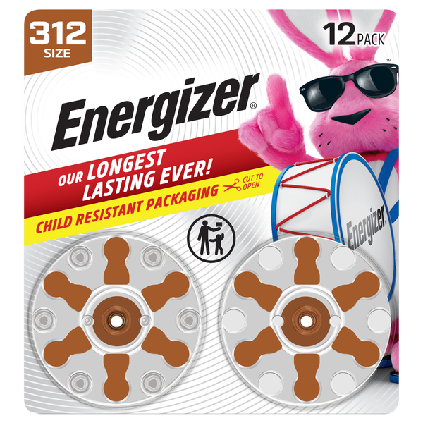Energizer 1.45V Zinc Air Batteries Size 312