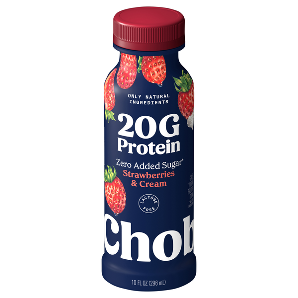 Chobani Complete Low Fat Strawberry Cream Greek Yogurt 20g Protein Drink