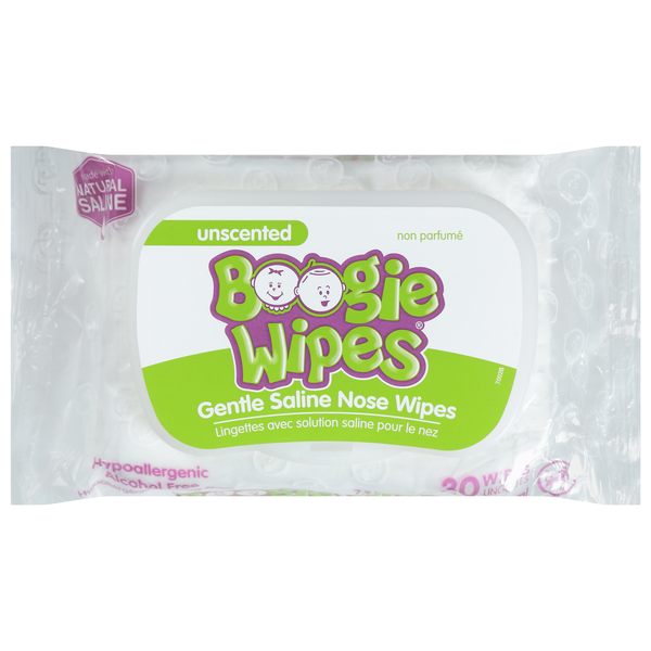 Boogie Wipes Unscented Saline Nose Wipes