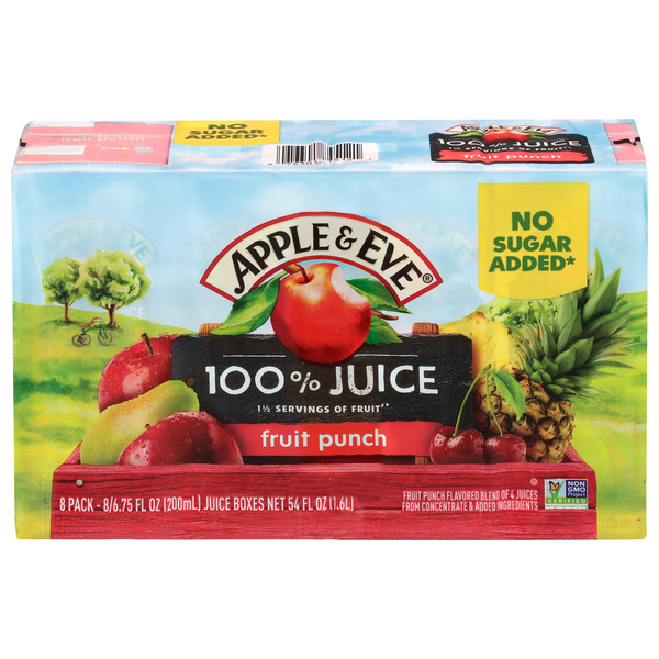 Apple & Eve Fruit Punch Juice Boxes No Sugar Added - 8 pk