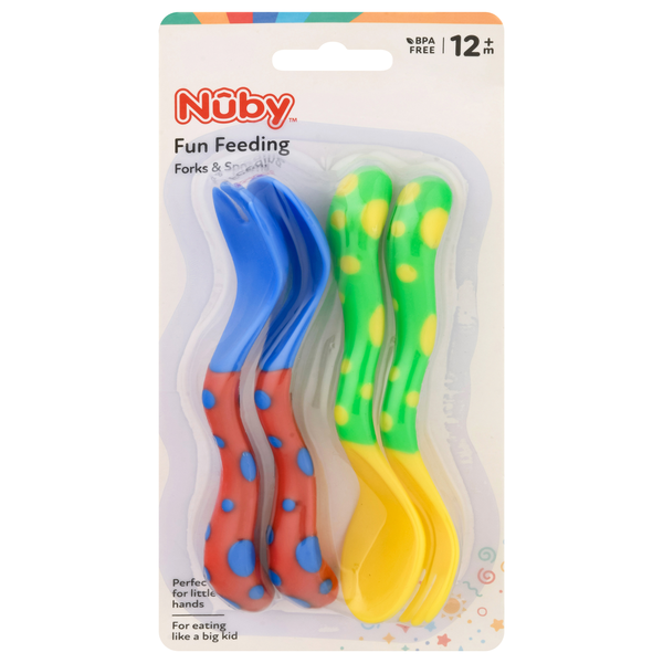Nuby Fun Feeding 2 Forks 2 Spoons 12m+