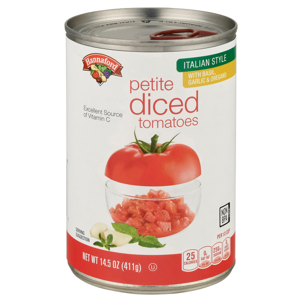 Hannaford Italian Style Petite Diced Tomatoes with Basil Garlic & Oregano