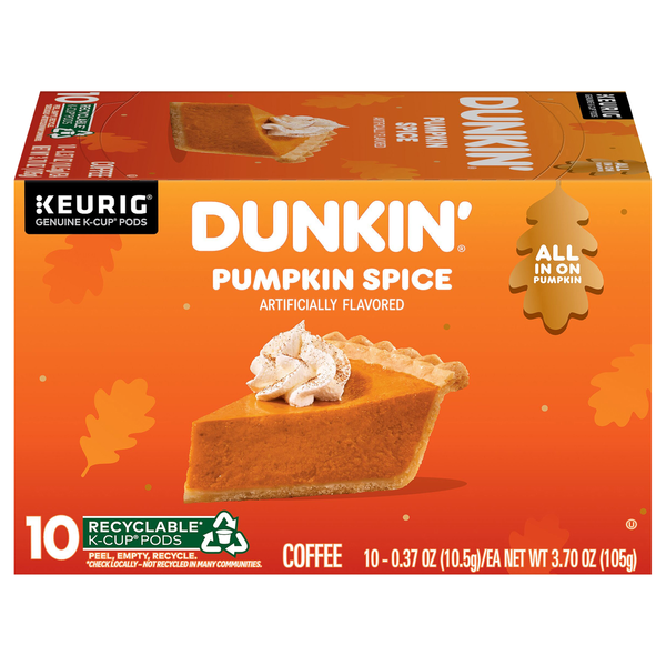 Dunkin' Pumpkin Spice Flavored Medium Roast Coffee K-Cup Pods