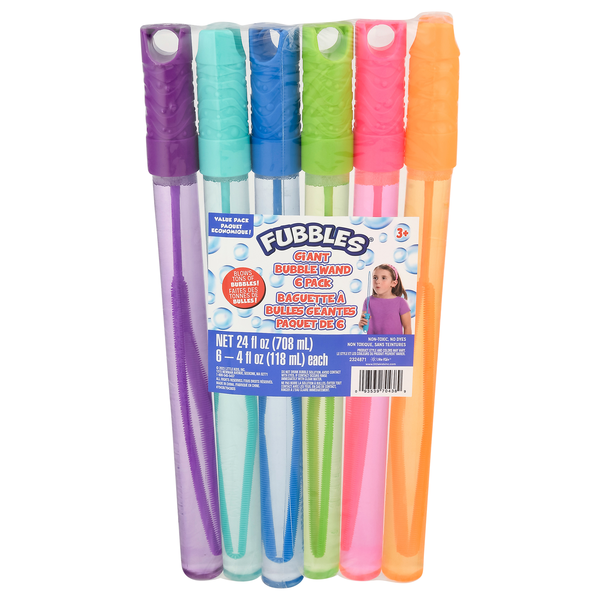 Fubbles Giant Bubble Wands - 6 ct Ages 3+