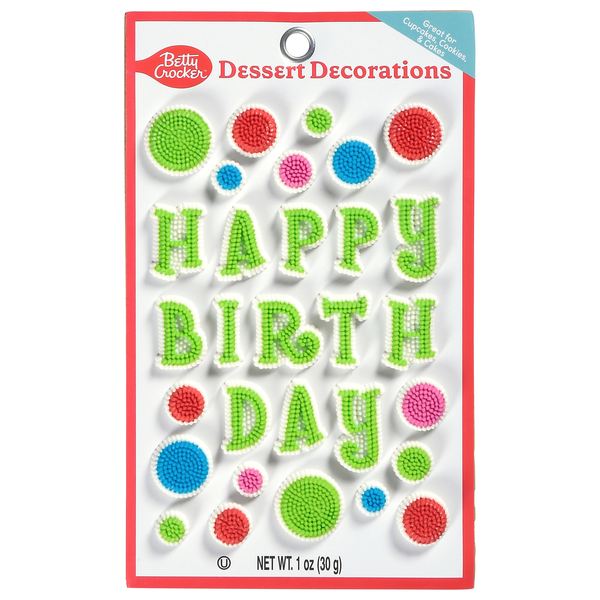 Betty Crocker Happy Birthday Dessert Decorations