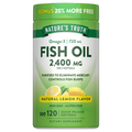 Nature's Truth Natural Lemon Flavor 2400mg Fish Oil Softgels