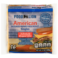 Food Lion Singles Yellow American Cheese Slices - 16 ct