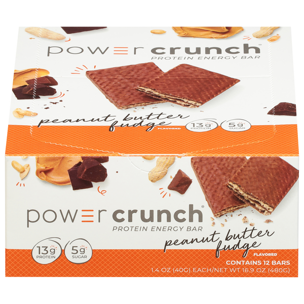 Power Crunch Peanut Butter Fudge 13g Protein Energy Bars - 12 ct