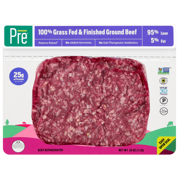 PRE Grass-fed 95% Lean 5% Fat Ground Beef Fresh