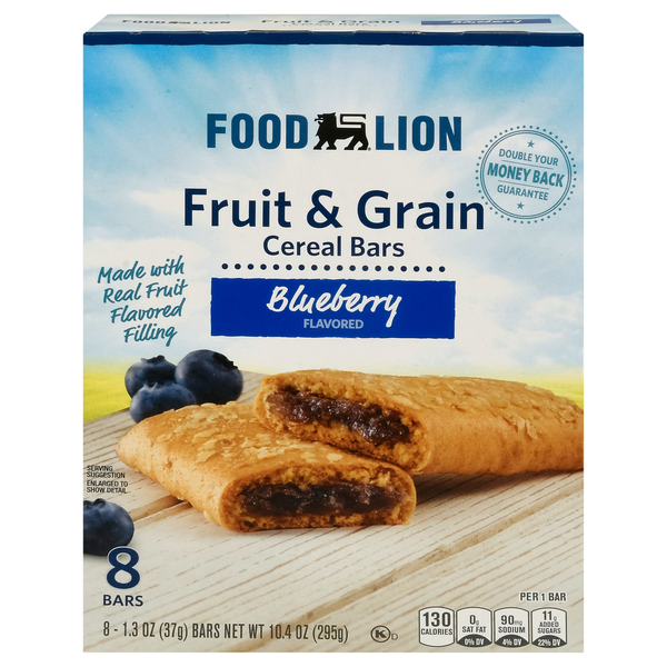 Food Lion Blueberry Fruit & Grain Cereal Bars - 8 ct