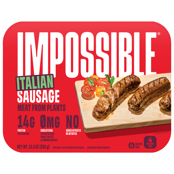 Impossible Italian Sausage Links Made From Plants - 4 ct Refrigerated