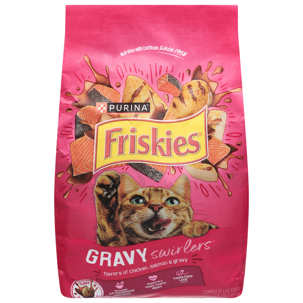 Friskies Gravy Swirlers Chicken Salmon & Gravy Adult Dry Cat Food