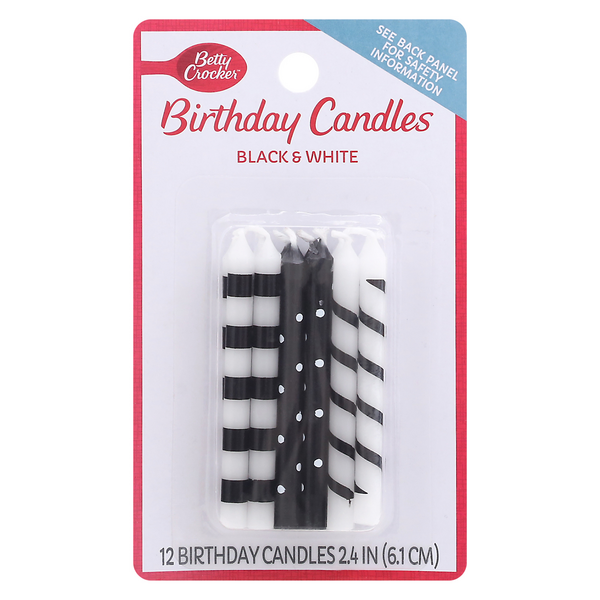 Betty Crocker Black & White Birthday Candles