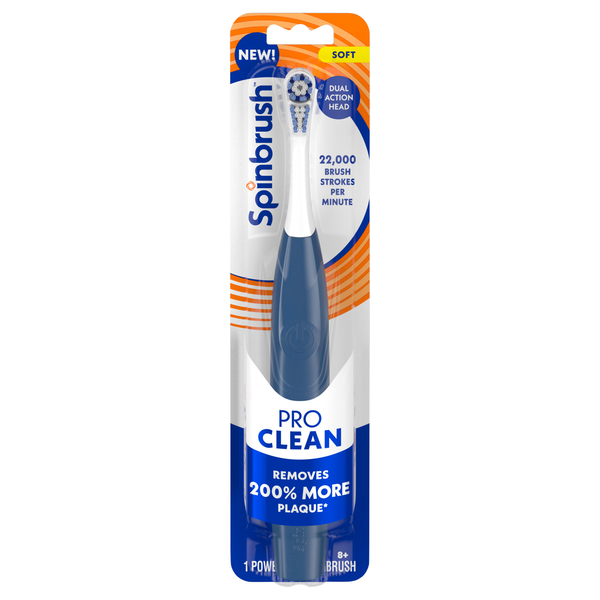 Spinbrush Pro Clean Battery Powered Soft Toothbrush for Adults