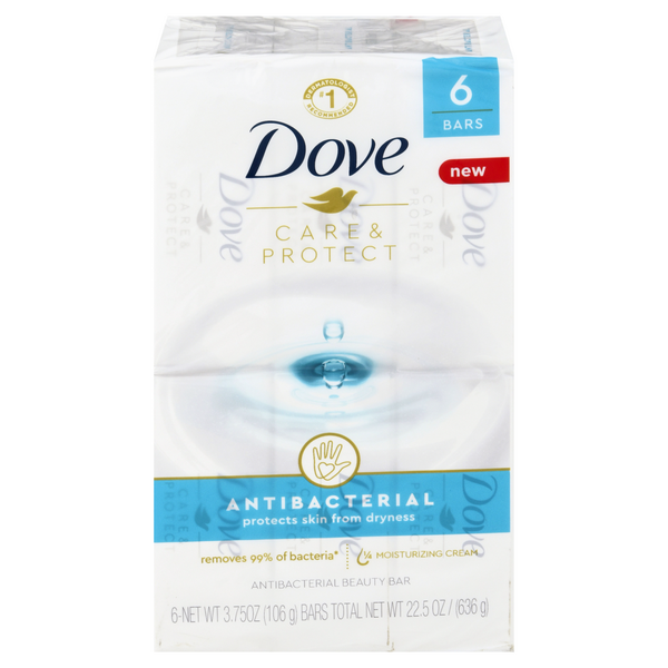 dove care & protect antibacterial beauty bar soap