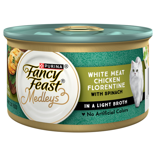 Fancy Feast Medleys in Broth Chicken Florentine with Spinach Wet Cat Food