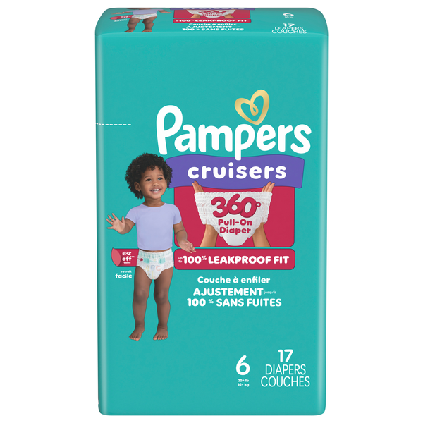 Pampers Cruisers 360 Size 6 Baby Diapers 35+ lb