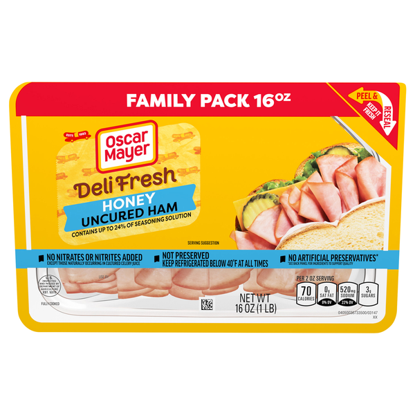 Oscar Mayer Deli Fresh Sliced Honey Uncured Ham Family Pack