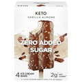 Keto Zero Sugar Added Vanilla Almond Ice Cream Bars - 4 ct