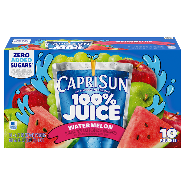 Capri Sun 100% Watermelon Juice Blend Pouches - 10 pk