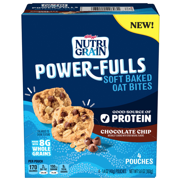 Nutri-Grain Power-Fulls Soft Baked Chocolate Chip Oat Bites - 4 ct