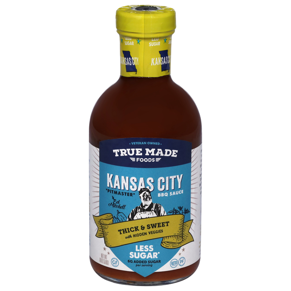 True Made Foods Less Sugar Kansas City Pitmaster BBQ Sauce