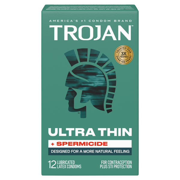 Trojan Ultra Thin Latex Condoms with Spermicidal Lubricant