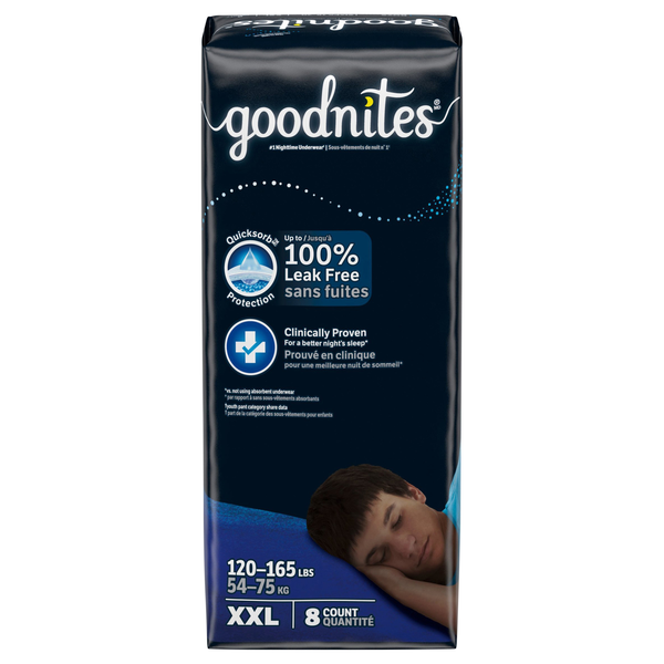 GoodNites Boys XXL Nighttime Underwear 120-165 lb
