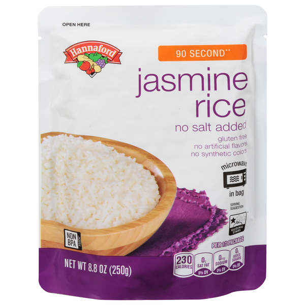 Hannaford 90 Second Microwave No Salt Added Jasmine Rice